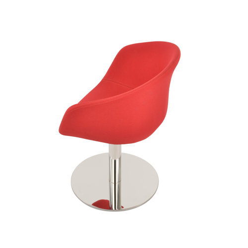 sohoConcept Tribeca Round Swivel Arm Chair in Red Fabric Wayfair